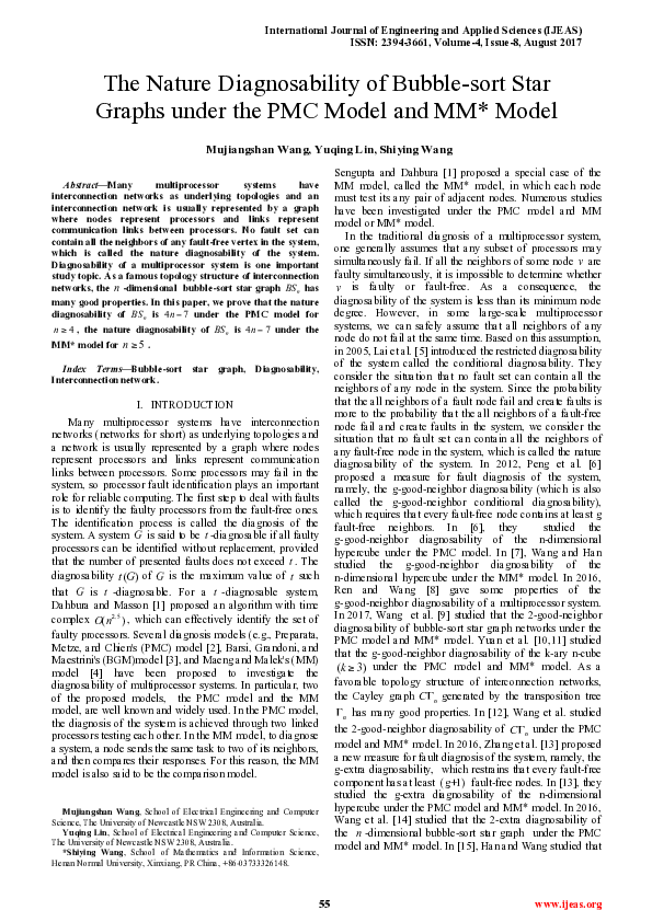 (PDF) The Nature Diagnosability of Bubble-sort Star Graphs under the ...