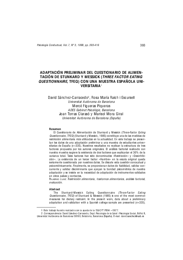(PDF) Adaptación preliminar del cuestionario de alimentación de ...