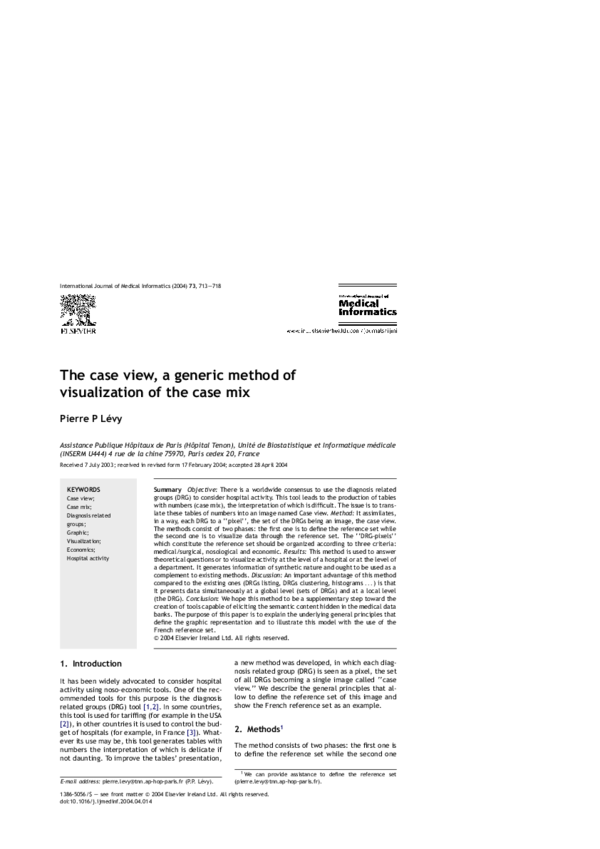 (PDF) The case view, a generic method of visualization of the case mix ...