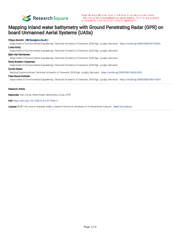 (PDF) Mapping inland water bathymetry with Ground Penetrating Radar ...