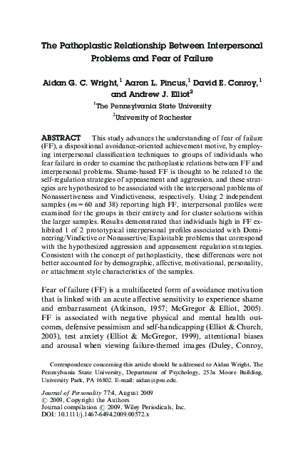(PDF) The Pathoplastic Relationship Between Interpersonal Problems and ...