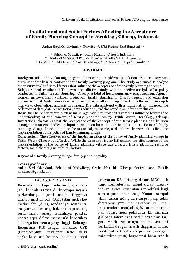 (PDF) Institutional and Social Factors Affecting the Acceptance of ...