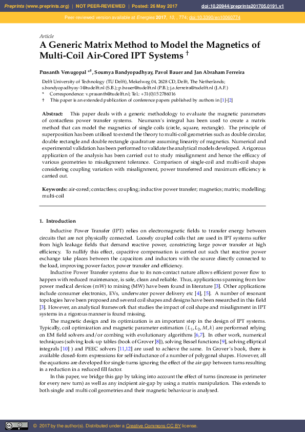 (PDF) A Generic Matrix Method to Model the Magnetics of Multi-Coil Air ...
