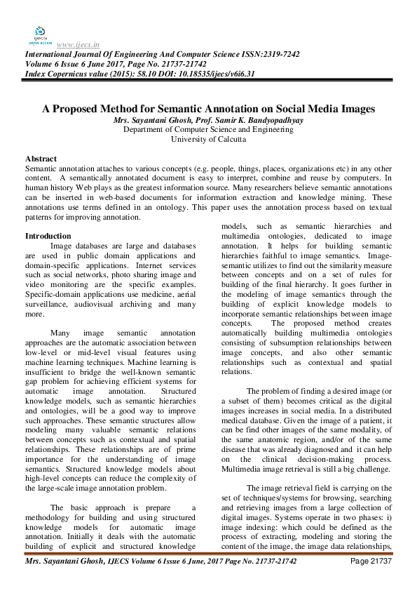 (PDF) A Proposed Method for Semantic Annotation on Social Media Images