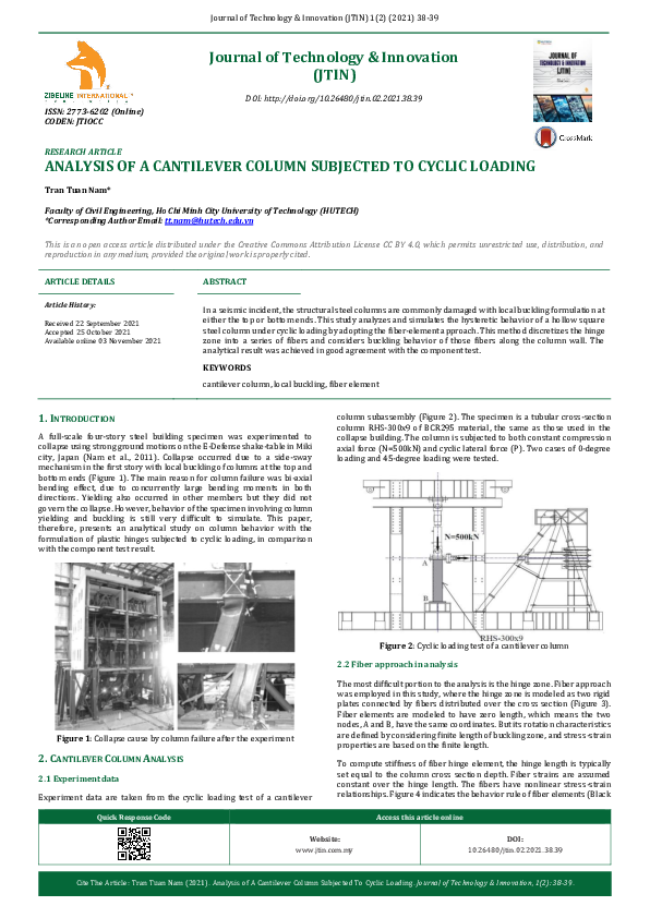 (PDF) Analysis of a Cantilever Column Subjected to Cyclic Loading
