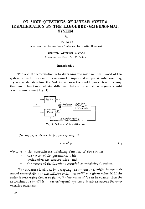(PDF) On some questions of linear system identification by the Laguerre ...