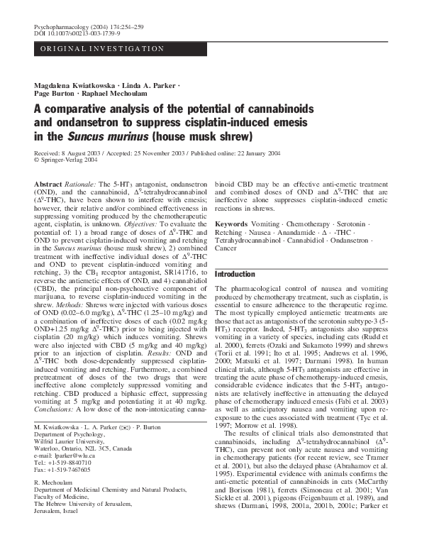 (PDF) A comparative analysis of the potential of cannabinoids and ...