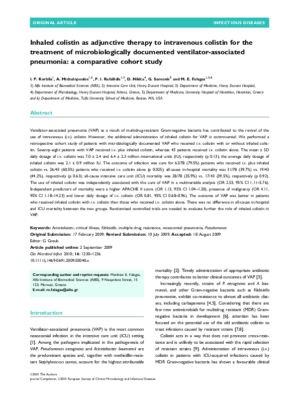 (PDF) Inhaled colistin as adjunctive therapy to intravenous colistin ...