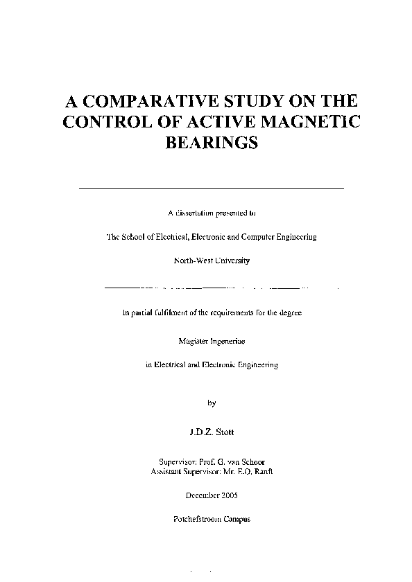 (PDF) A Comparative Study on the Control of Active Magnetic Bearings