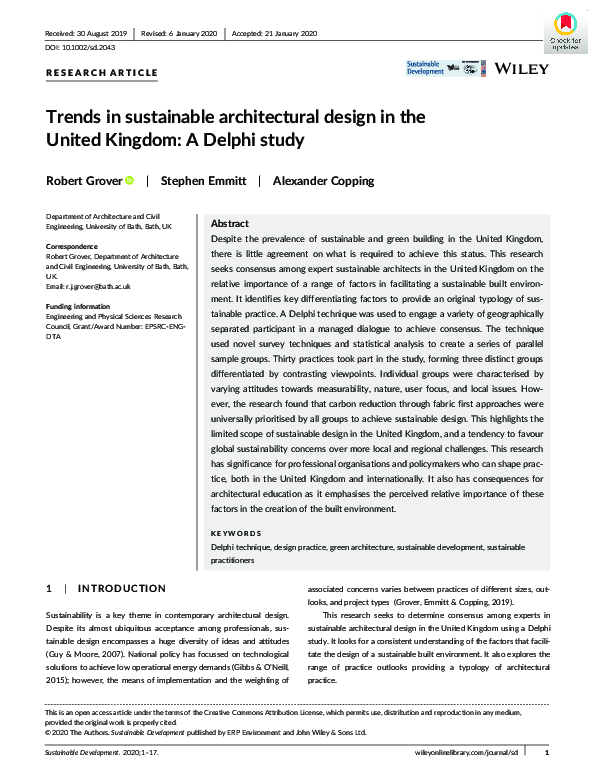 (PDF) Trends in sustainable architectural design in the United Kingdom ...