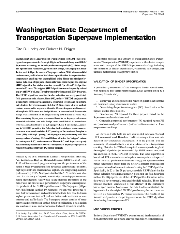 (PDF) Washington State Department of Transportation Plan for ...