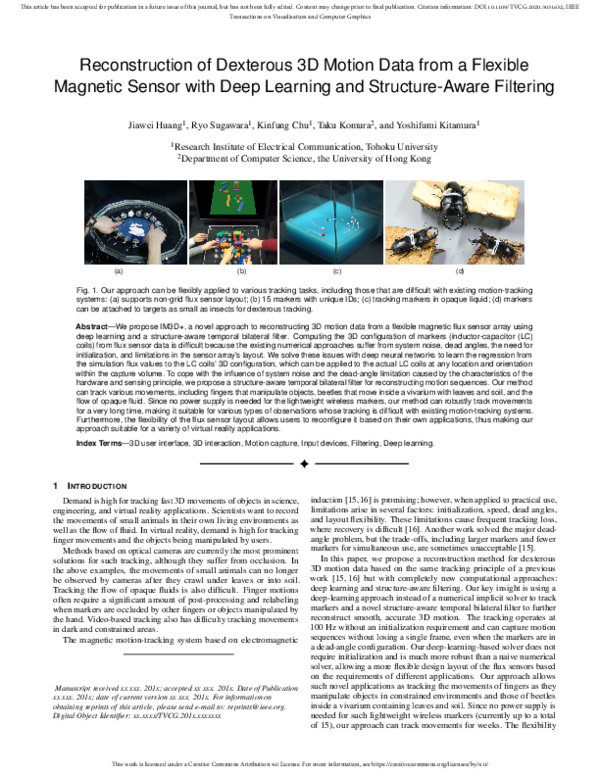 (PDF) Reconstruction of Dexterous 3D Motion Data from a Flexible ...
