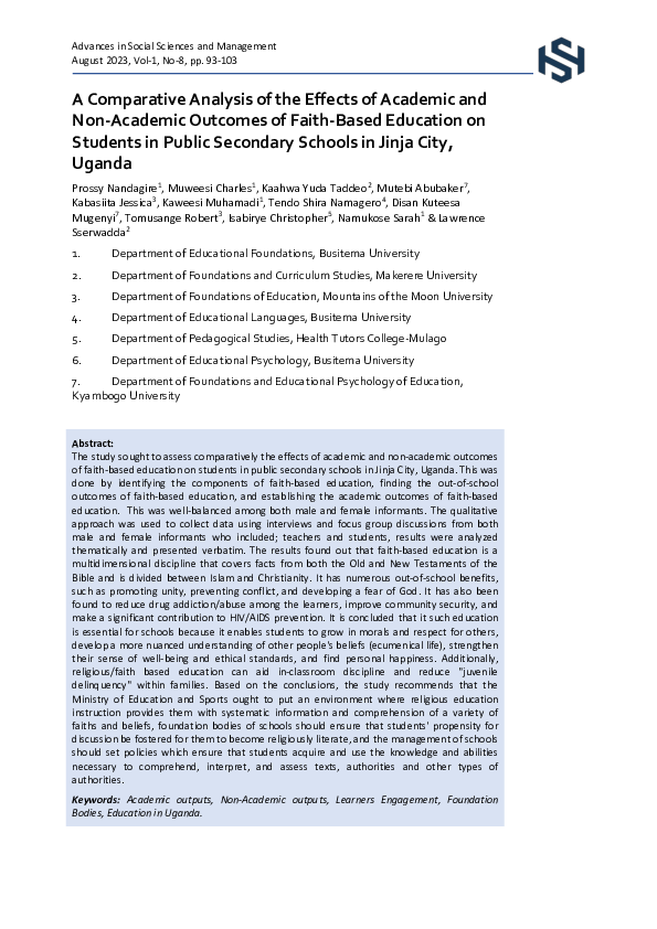 (PDF) A Comparative Analysis of the Effects of Academic and Non ...