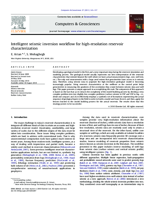 (PDF) Intelligent seismic inversion workflow for high-resolution ...