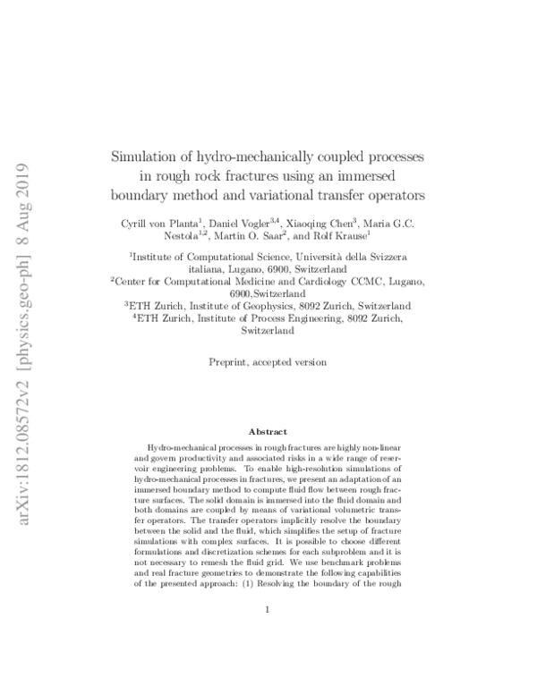 (PDF) Simulation of hydro-mechanically coupled processes in rough rock ...