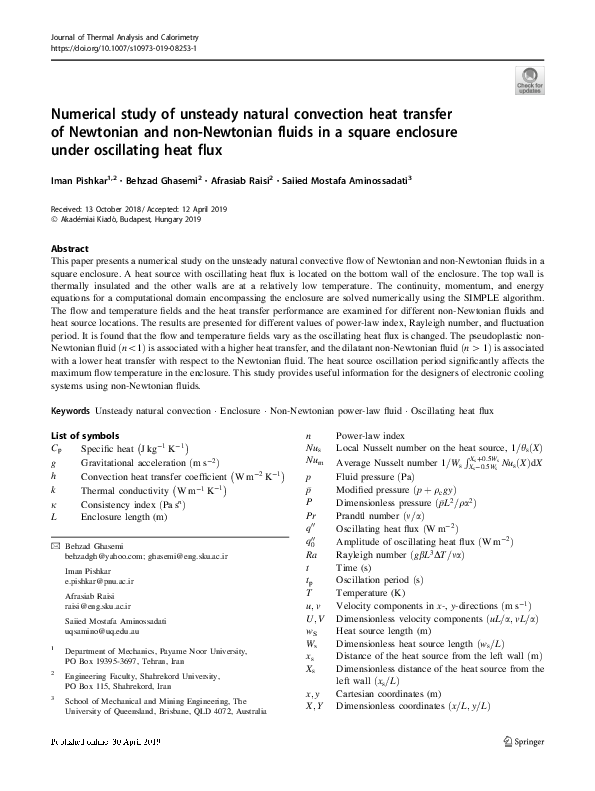 (PDF) Numerical study of unsteady natural convection heat transfer of ...