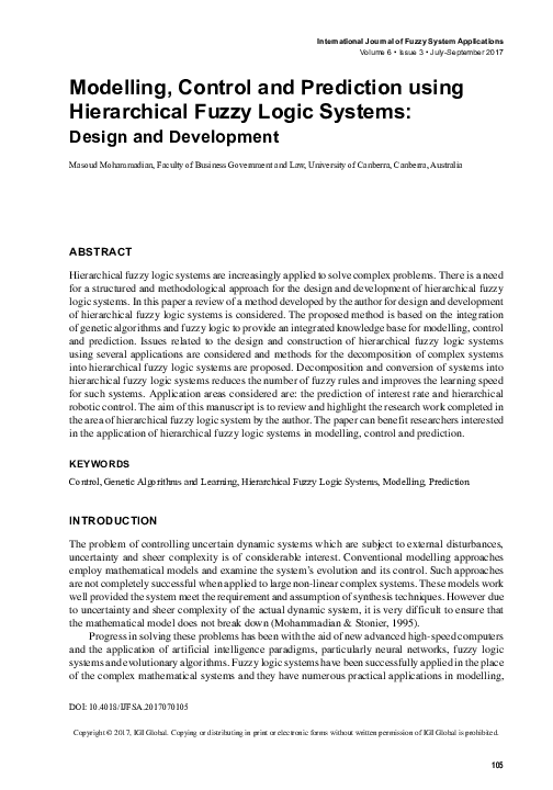 (PDF) Modelling, Control and Prediction using Hierarchical Fuzzy Logic ...
