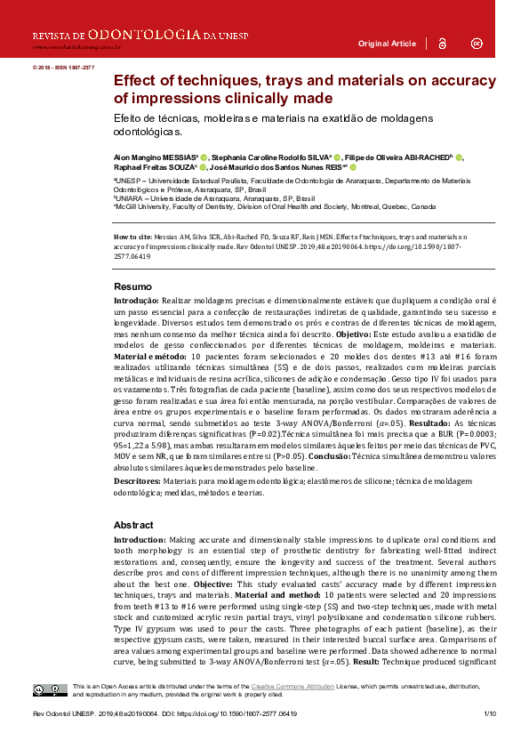 (PDF) Effect of techniques, trays and materials on accuracy of ...