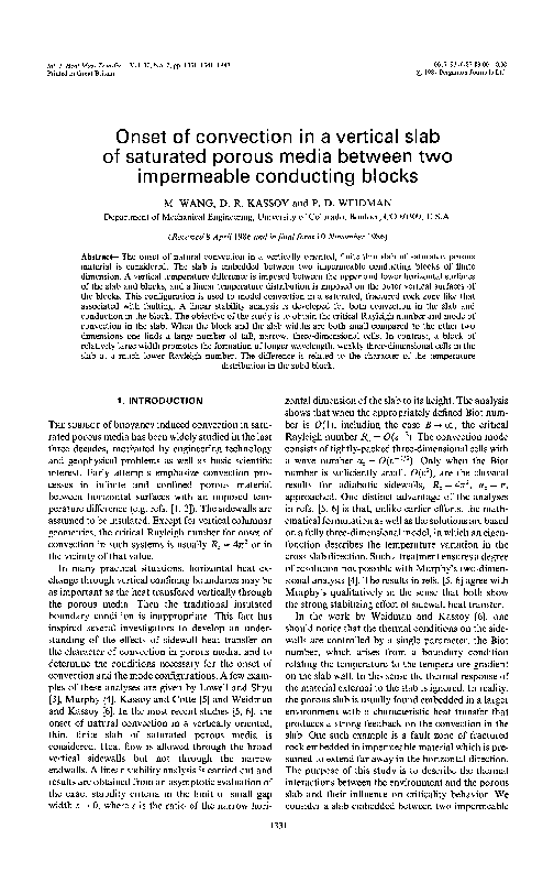 (PDF) Onset of convection in a vertical slab of saturated porous media ...