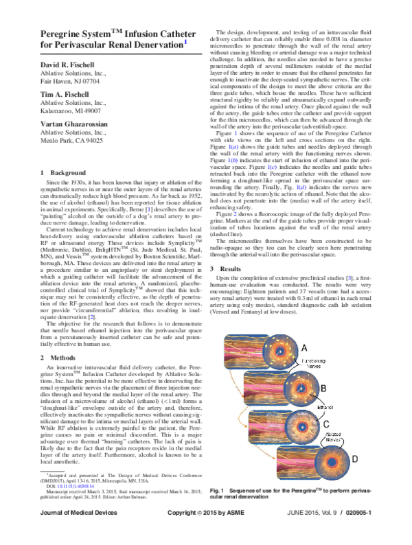 (PDF) Peregrine System™ Infusion Catheter for Perivascular Renal ...