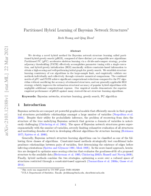 (PDF) Partitioned hybrid learning of Bayesian network structures ...