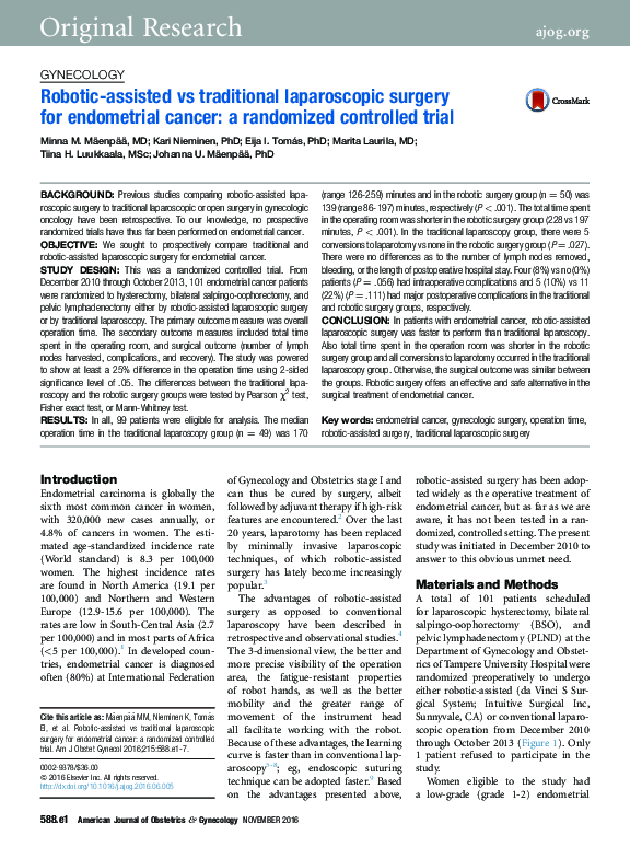 (PDF) Robotic-assisted vs traditional laparoscopic surgery for ...