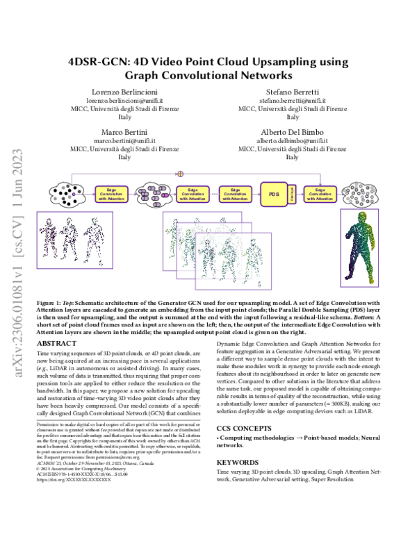 (PDF) 4DSR-GCN: 4D Video Point Cloud Upsampling using Graph ...