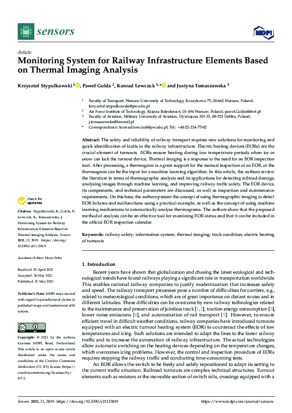 (PDF) Monitoring System for Railway Infrastructure Elements Based on ...