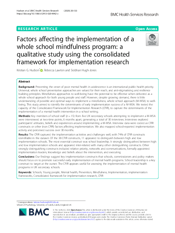 (PDF) Factors affecting the implementation of a whole school ...