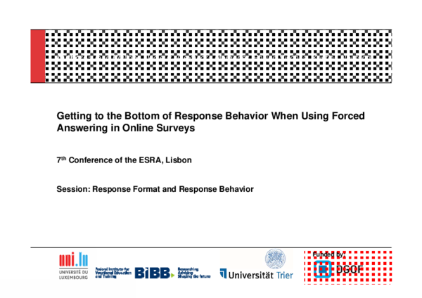 (PDF) Getting to the bottom of response behavior when using Forced ...