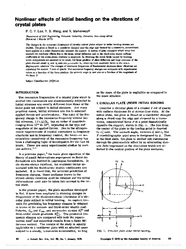 (PDF) Nonlinear effects of initial bending on the vibrations of crystal ...