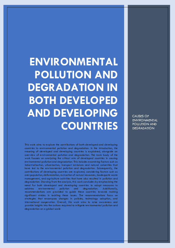 (PDF) ENVIRONMENTAL POLLUTION AND DEGRADATION IN BOTH DEVELOPED AND ...
