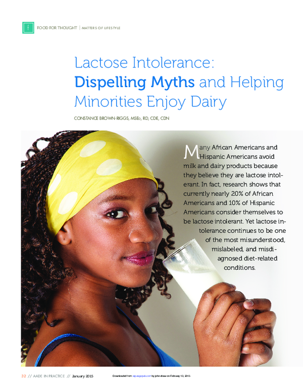 (PDF) Lactose Intolerance