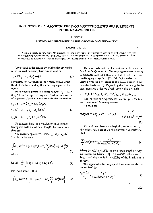 (PDF) Influence of a magnetic field on susceptibilities measurements in ...