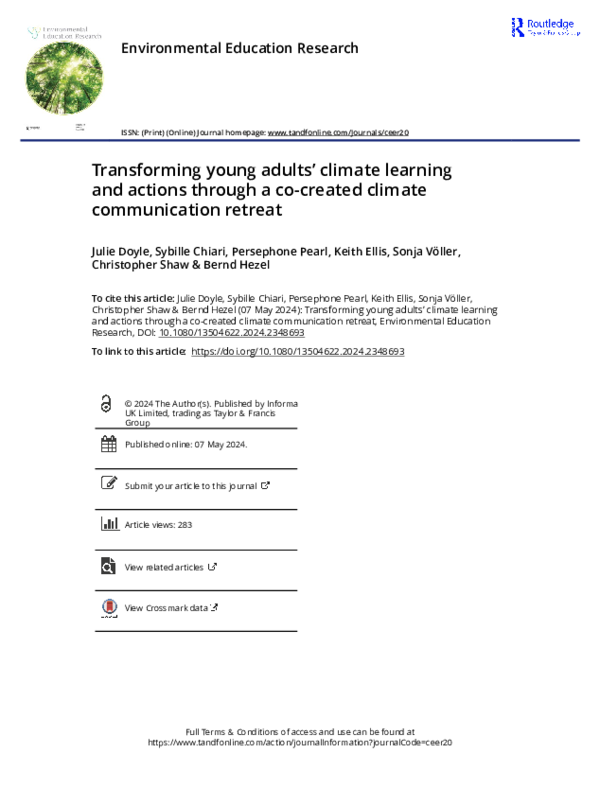 (PDF) Transforming young adults' climate learning and actions through a ...