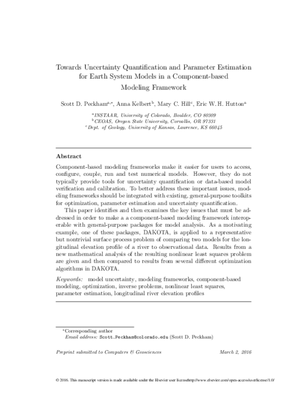 (PDF) Towards uncertainty quantification and parameter estimation for ...