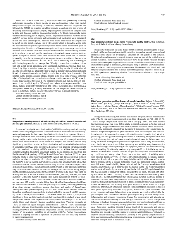 (PDF) 077 PBMC gene expression profiles: Impact of sample handling