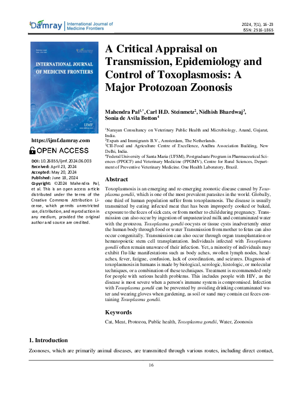 (PDF) A Critical Appraisal on Transmission, Epidemiology and Control of ...