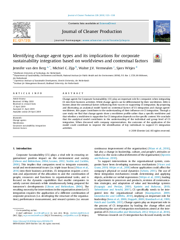 (PDF) Identifying change agent types and its implications for corporate ...