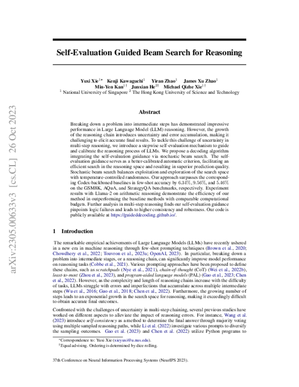 (PDF) Decomposition Enhances Reasoning via Self-Evaluation Guided Decoding