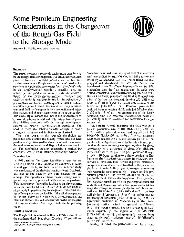 (PDF) Some Petroleum Engineering Considerations in the Changeover of ...
