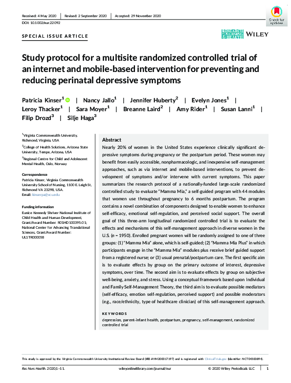 (PDF) Study protocol for a multisite randomized controlled trial of an ...