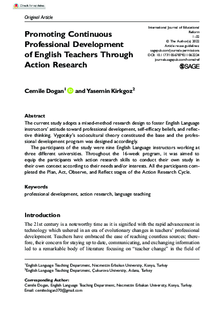 (PDF) Promoting Continuous Professional Development of English Teachers ...