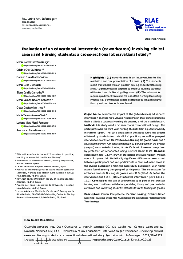 (PDF) Evaluation of an educational intervention (edworkcases) involving ...
