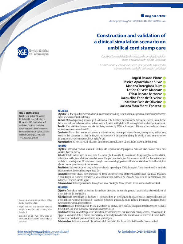 (PDF) Construction and validation of a clinical simulation scenario on ...