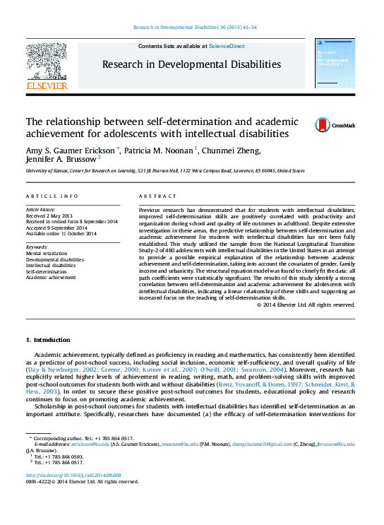 (PDF) The relationship between self-determination and academic ...