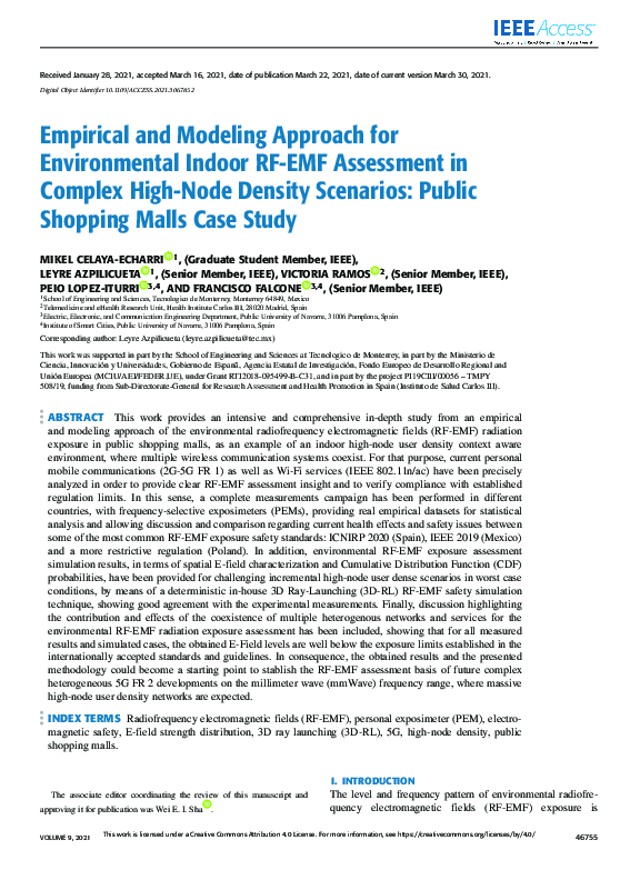 (PDF) Empirical and Modeling Approach for Environmental Indoor RF-EMF ...