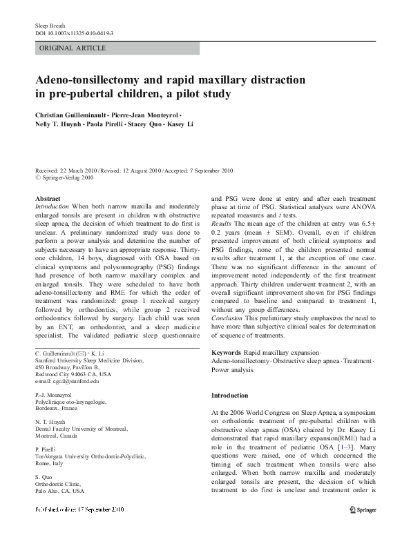 (PDF) Adeno-tonsillectomy and rapid maxillary distraction in pre ...