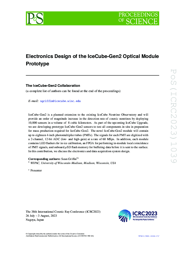 (PDF) Electronics Design of the IceCube-Gen2 Optical Module Prototype