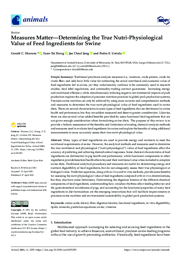 (PDF) Measures Matter—Determining the True Nutri-Physiological Value of ...